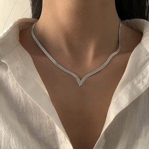 V-Shaped Flat Snake Necklace